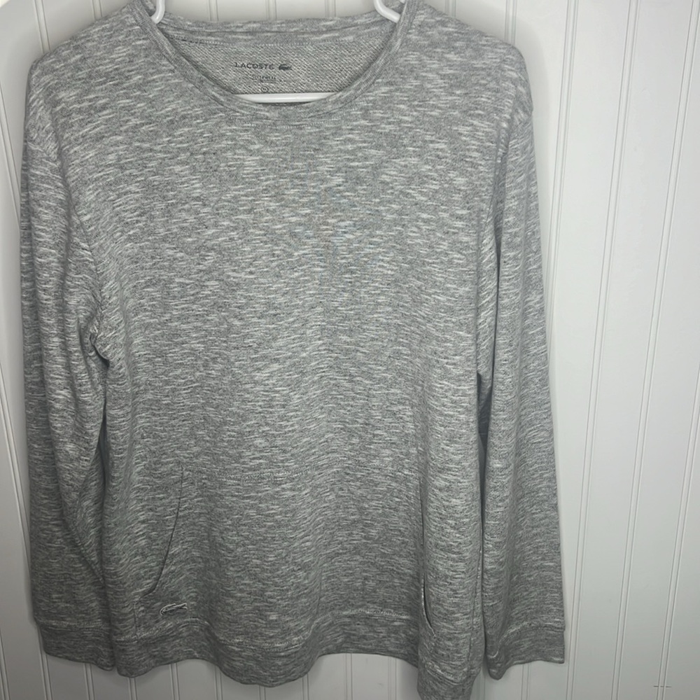 Lacoste Sleepwear Heather Gray Pajama Top Size Medium - Picture 13 of 13